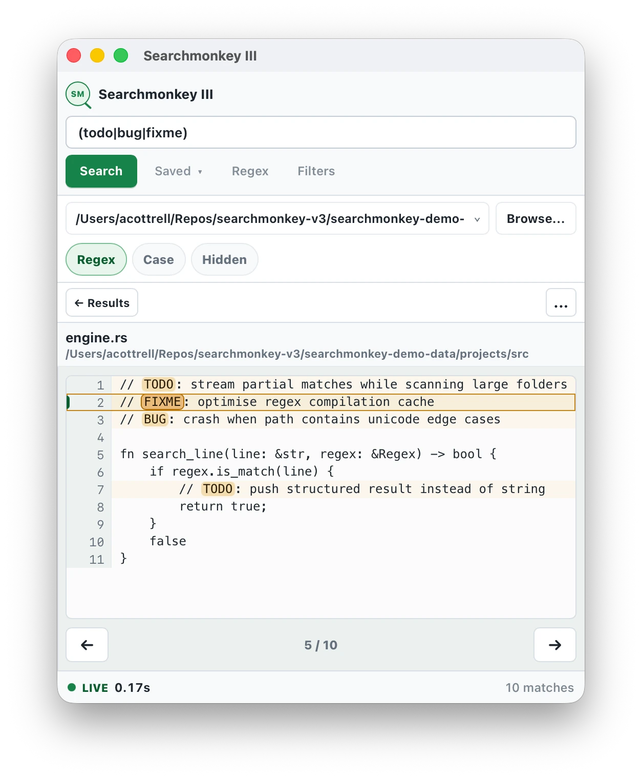Searchmonkey III search results interface